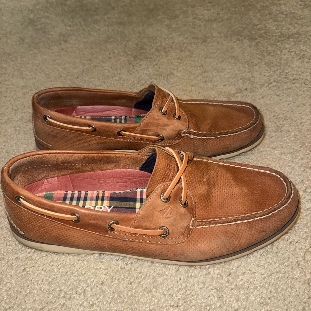 Sperry Top-Sider Boat Shoes Size 10M Leather Upper Tan